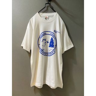 古着 ビンテージ 90s USA White 白 青プリント Tシャツ(シャツ)