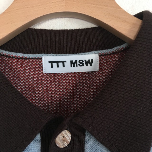 TTT_MSW - 22aw TTT MSW Border knit Cardigan brownの通販 by 25日