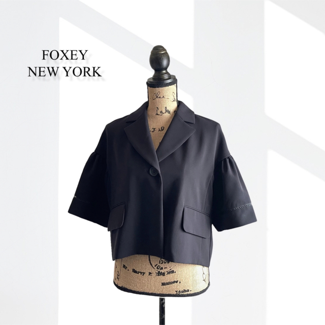 FOXEY NEW YORKラウンド襟のエレガントワンピース40 ワンピース FOXEY NEW YORKラウンド襟のエレガントワンピース40 ワンピース