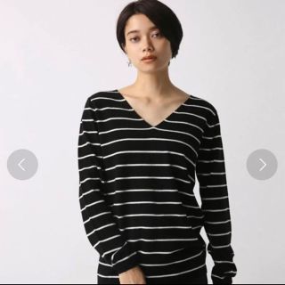 アズールバイマウジー(AZUL by moussy)のお値下げしました！ウォッシャブルソフトタッチV/N長袖PO  XS(ニット/セーター)