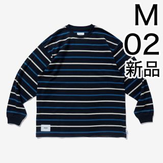 ダブルタップス(W)taps)の新品完売 WTAPS BDY M 02 ボーダー ダブルタップス ロンT ブルー(Tシャツ/カットソー(七分/長袖))