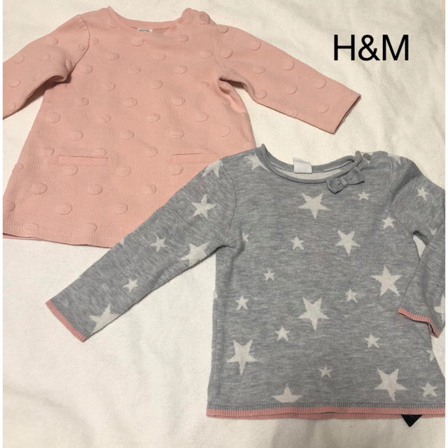 H&M(エイチアンドエム)の女の子　秋冬もの6点まとめ売り　チュニック　長袖　80〜90 キッズ/ベビー/マタニティのベビー服(~85cm)(トレーナー)の商品写真