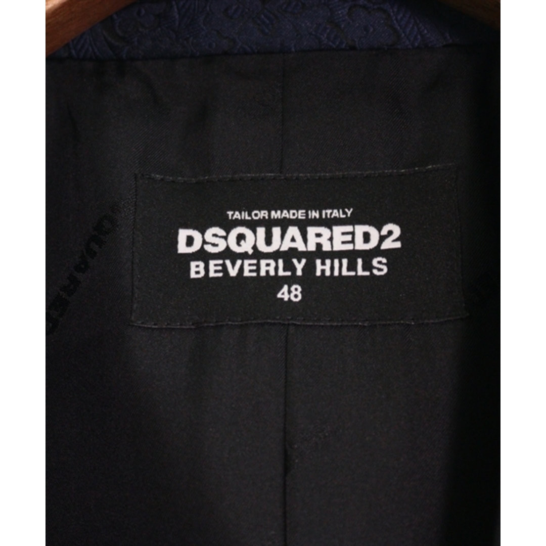 DSQUARED テーラードジャケット メンズ - テーラードジャケット ディースクエアード テーラード ジャケット ベルベット 総柄 ブラック 38