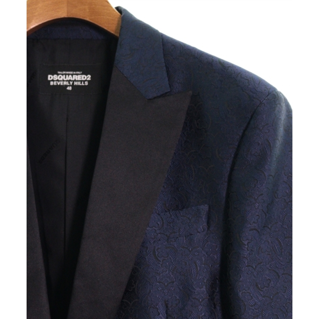 DSQUARED テーラードジャケット メンズ - テーラードジャケット ディースクエアード テーラード ジャケット ベルベット 総柄 ブラック 38