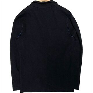 J3046 美品 トゥモローランド ニットジャケット ブラック×ブルー S