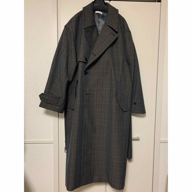 LIDNM WOOL CHECK TRENCH COAT Mサイズ トレンチコート