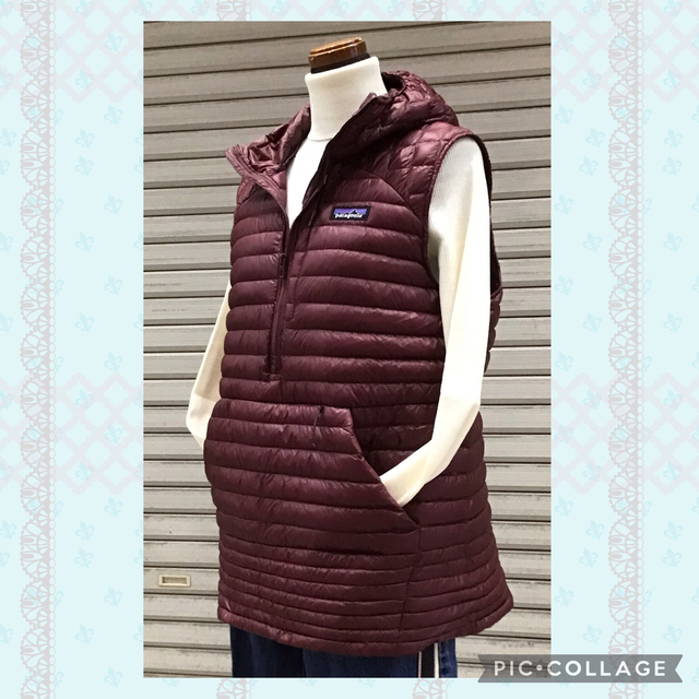 patagonia(パタゴニア)の💗　patagonia  パタゴニア　ダウンベスト　ボルドー　L レディースのジャケット/アウター(ダウンベスト)の商品写真