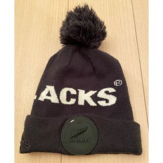 アディダス(adidas)のアディダス　ALL BLACKS  ポンポン付き ニット帽　フリーサイズ(ラグビー)