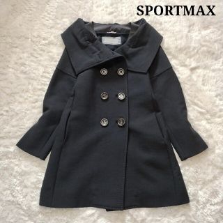 マックスマーラ(Max Mara)の美品⭐︎スポーツマックス 女優襟 ハーフコート 紺色 希少 マックスマーラ(ピーコート)