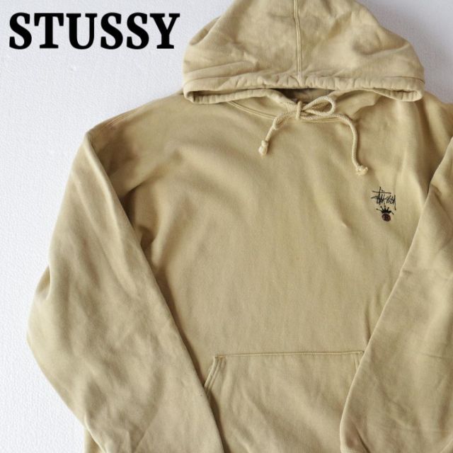 90s OLD STUSSY センターロゴパーカー ベージュ