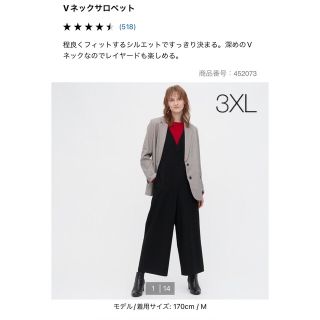 ユニクロ(UNIQLO)のVネックサロペット　UNIQLO(サロペット/オーバーオール)