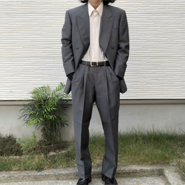 大きな割引 上下スーツ グレー ダブル ecousarecycling.com