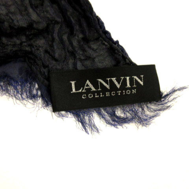 LANVIN(ランバン)のLANVIN COLLECTION ストール シワ加工 透け感 青 ブルーグレー レディースのファッション小物(ストール/パシュミナ)の商品写真