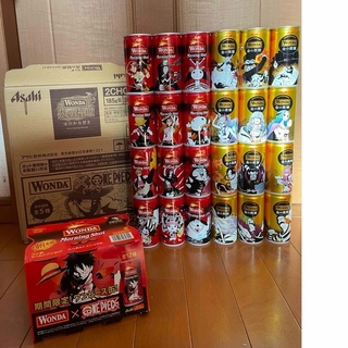アサヒ(アサヒ)のワンダワンピースデザイン缶モーニングショット＆金の微糖　全24種類【新品未開封】(コーヒー)