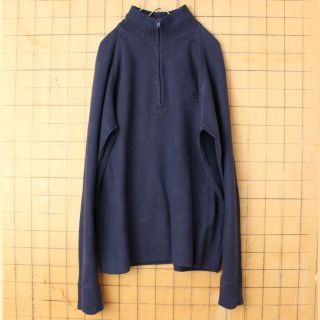 ザノースフェイス(THE NORTH FACE)のノースフェイス ハーフジップ ウール ニット セーター ネイビー M aw53(ニット/セーター)