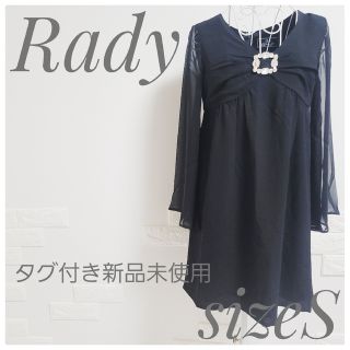 レディー(Rady)のタグ付き新品未使用 Rady ビジューシフォン袖ワンピース フロントビジュー(ひざ丈ワンピース)