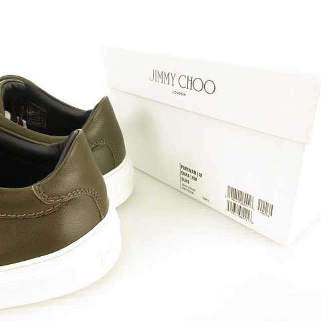 JIMMY CHOO - PORTMAN ローカット レザー スニーカー 42 オリーブの