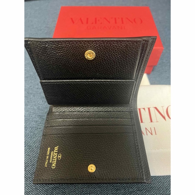 valentino garavani - 新品 Vロゴ シグネチャー グレイン レザー 黒