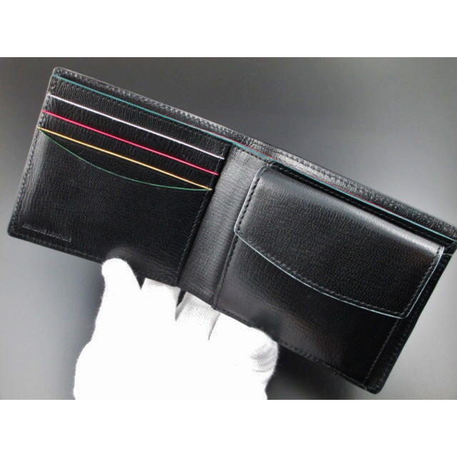 Paul Smith(ポールスミス)の☆送料無料☆新品☆箱付 ポールスミス カラーフラッシュ 二つ折り財布 黒☆ メンズのファッション小物(折り財布)の商品写真