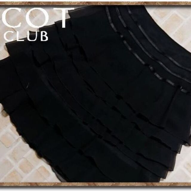 SCOT CLUB(スコットクラブ)のスコットクラブ　シフォンティアードスカート　黒 レディースのスカート(ミニスカート)の商品写真