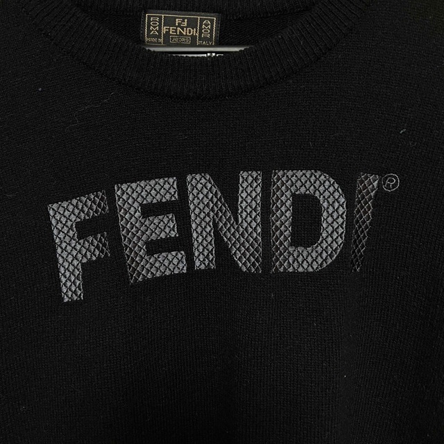 レディースヴィンテージ FENDI フェンディ ロゴ ウール ニット セーター