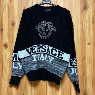 ベルサーチ　VERSACE ロゴ柄　ニット　美品