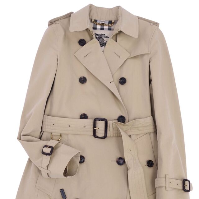 BURBERRY(バーバリー)の極美品 バーバリー BURBERRY コート THE KENSINGTON ケンジントン トレンチコート アウター レディース UK4 USA2 ITA36 GER32(S相当) ベージュ レディースのジャケット/アウター(トレンチコート)の商品写真