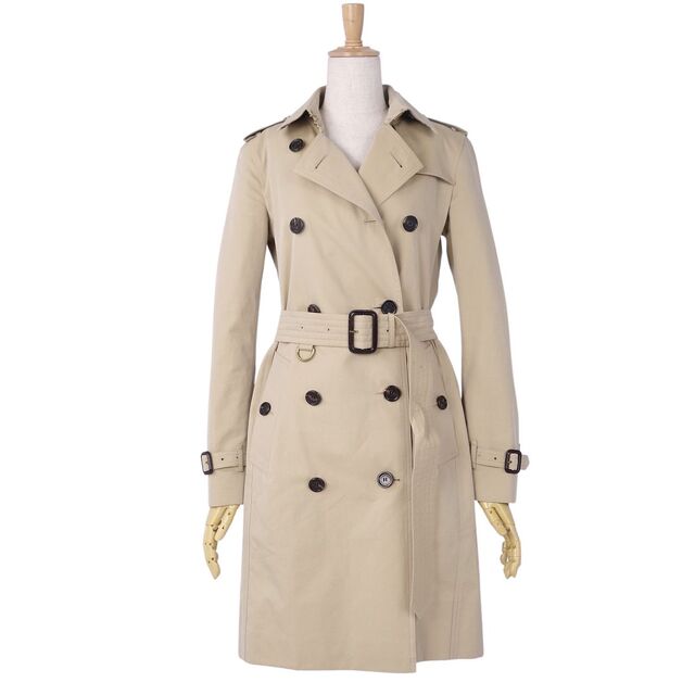 BURBERRY(バーバリー)の極美品 バーバリー BURBERRY コート THE KENSINGTON ケンジントン トレンチコート アウター レディース UK4 USA2 ITA36 GER32(S相当) ベージュ レディースのジャケット/アウター(トレンチコート)の商品写真