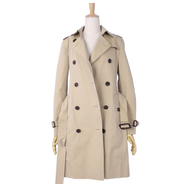 BURBERRY(バーバリー)の極美品 バーバリー BURBERRY コート THE KENSINGTON ケンジントン トレンチコート アウター レディース UK4 USA2 ITA36 GER32(S相当) ベージュ レディースのジャケット/アウター(トレンチコート)の商品写真