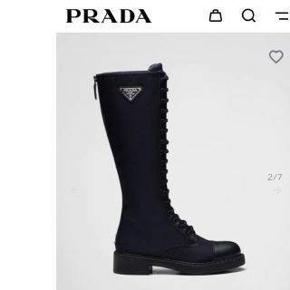 プラダ(PRADA)のプラダ　ブラッシュドレザーx Re-Nylon ブーツ(ブーツ)