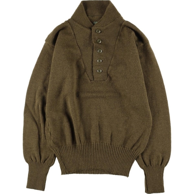 91年納品 米軍実品 U.S.ARMY SWEATER MEN'S ミリタリー ヘンリーネック ウールニットセーター USA製 LARGE(42-44) メンズM ヴィンテージ /eaa296957