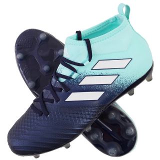 アディダス(adidas)のadidasエース17.1 FG/AG ジュニア(ブラック×ターコイズ)24.5(シューズ)