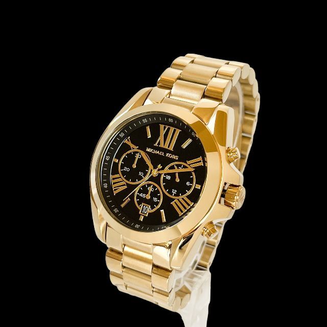 Michael Kors(マイケルコース)の【定価４万円新品】★マイケルコース レディース腕時計★ゴールドxブラック レディースのファッション小物(腕時計)の商品写真