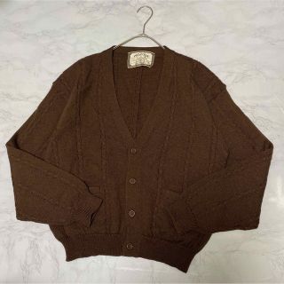 カーディガン シンプル セーター 厚手 レトロ 古着 希少 編み込み 奇抜