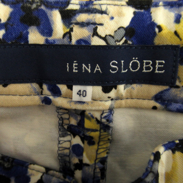 SLOBE IENA(スローブイエナ)のスローブ イエナ テーパードパンツ アンクル丈 花柄 マルチカラー 40 青 レディースのパンツ(その他)の商品写真
