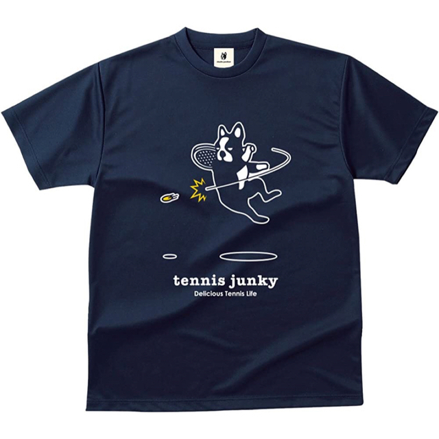 クラウディオパンディアーニ テニスウェア 半袖Tシャツ紺TJ0018メンズM新品