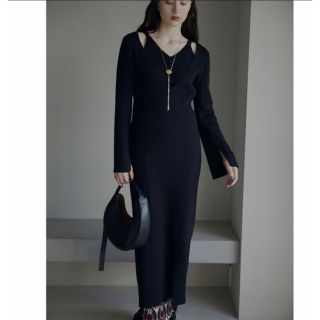 アメリヴィンテージ(Ameri VINTAGE)のameri vintage SLEEVE LAYERED KNIT DRESS(ロングワンピース/マキシワンピース)