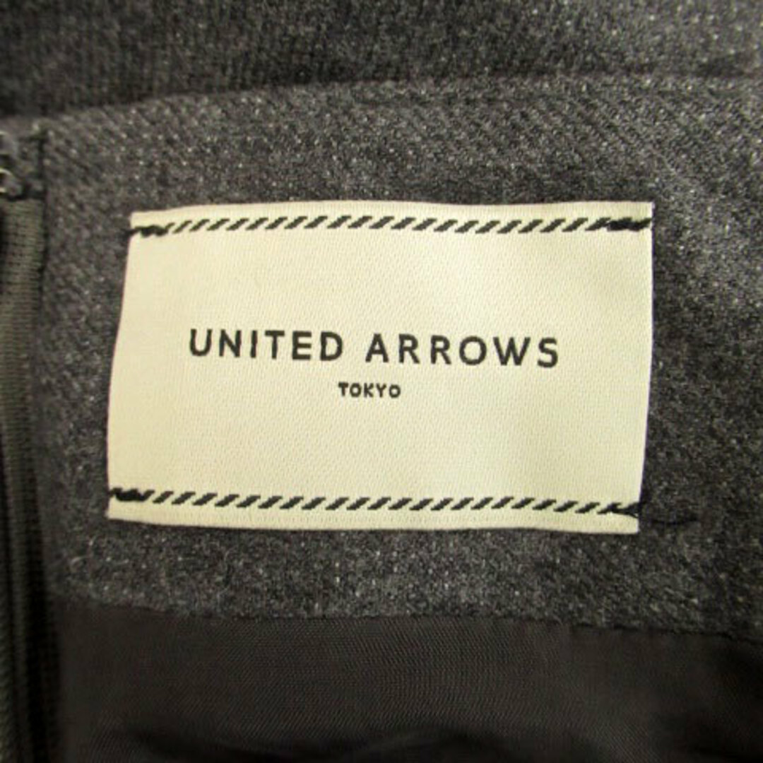 UNITED ARROWS(ユナイテッドアローズ)のユナイテッドアローズ フレアスカート ひざ丈 ウール 38 チャコールグレー レディースのスカート(ひざ丈スカート)の商品写真