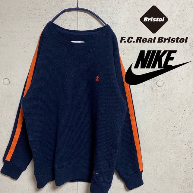 F.C.R.B. - NIKE×FCRB/Bristol ニットセーター ネイビー オレンジ M ...