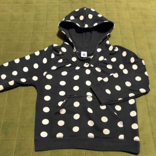 プチバトー(PETIT BATEAU)のプチバトー 水玉パーカー 4ans/102cm(Tシャツ/カットソー)