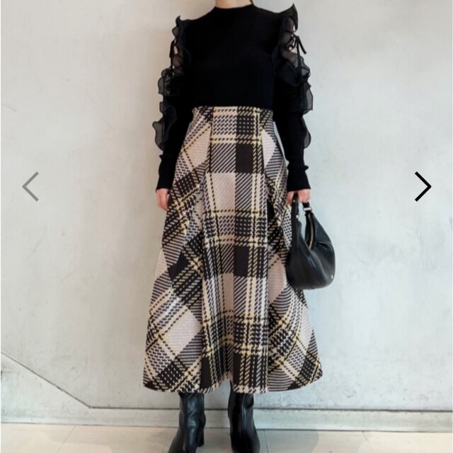 新品 SNIDEL ロービングチェックスカート いいスタイル lecoupe-chou.fr