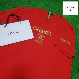 CHANEL シャネル ロゴ半袖Ｔシャツ 赤