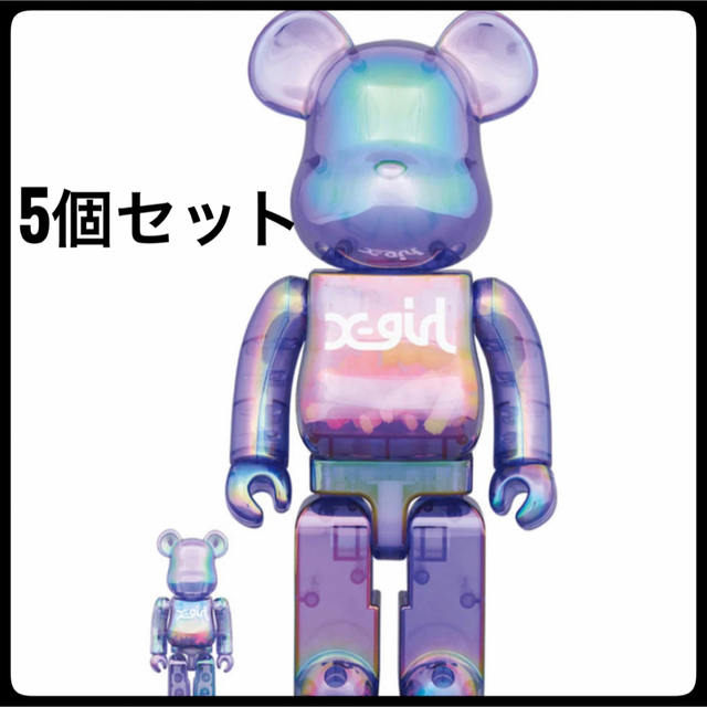 BE@RBRICK X-girl CLEAR PURPLE 100% 400%