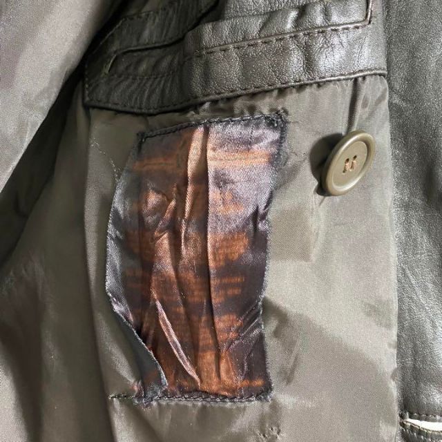 希少⭐︎ オールレザー トレンチコート ダークブラウン ヤギ革 48 M ナッパ メンズのジャケット/アウター(トレンチコート)の商品写真