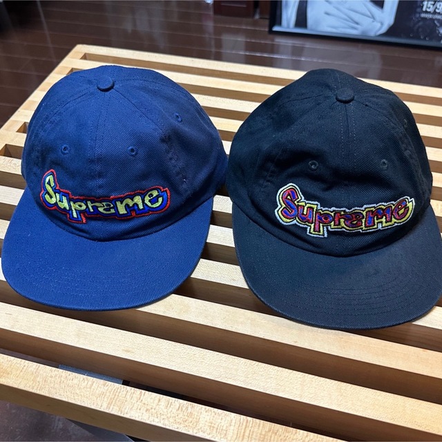 Supreme Gonz Logo 6-Panel Black Navy セットキャップ