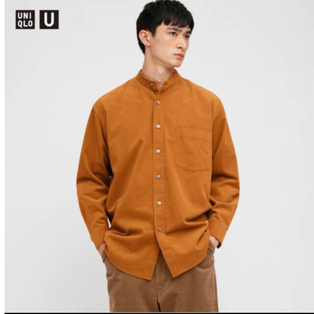 UNIQLO(ユニクロ)のコーデュロイ ワイドフィットスタンドカラーシャツ ユニクロU Sサイズ メンズのトップス(シャツ)の商品写真