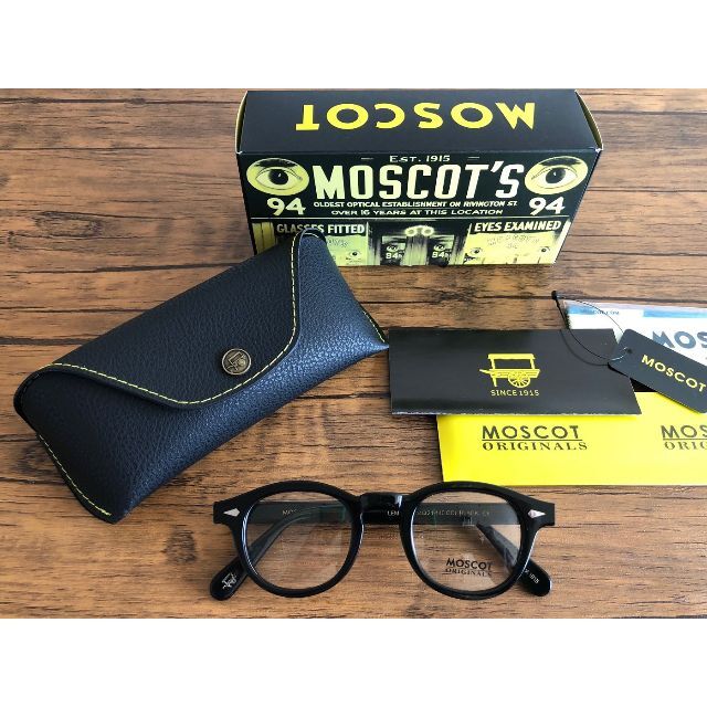 MOSCOT LEMTOSH 44 BLACK 度なしクリア・カラー付き