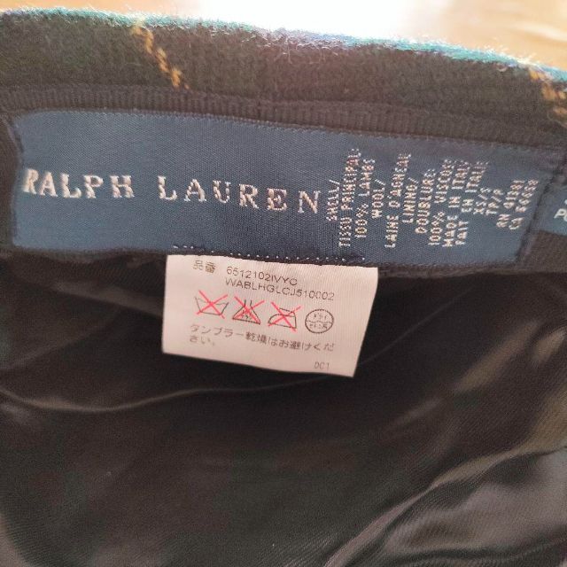 Ralph Lauren(ラルフローレン)のRalph Lauren ラルフローレン ベレー帽 チェック サイズ XS/S レディースの帽子(ハンチング/ベレー帽)の商品写真