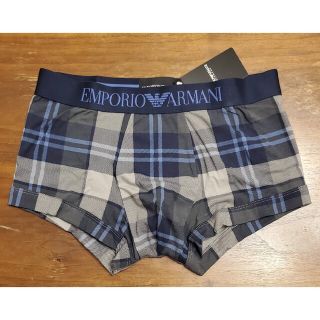 エンポリオアルマーニ(Emporio Armani)のエンポリオアルマーニ　新品　メンズ　ボクサーパンツ(チェック/グレーS)(ボクサーパンツ)