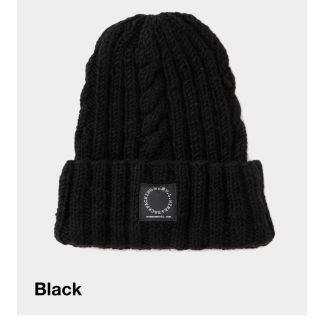 山と道 - Merino Knit Cap（Black）(ニット帽/ビーニー)